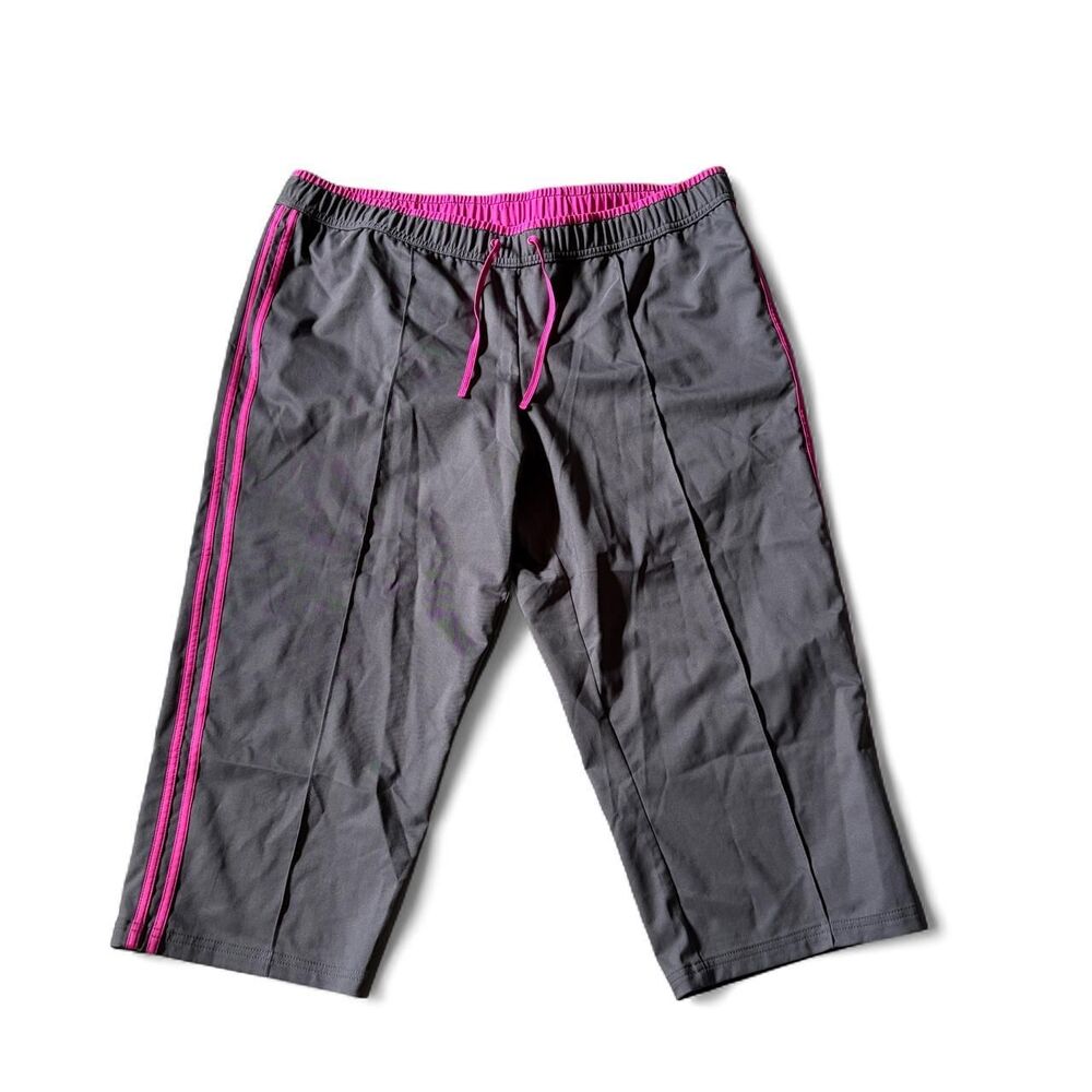 Vintage More Life Y2K Gray & Pink Side Stripe Capri Pants Women's XL
